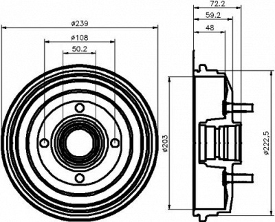 HELLA PAGID 8dt355300191 -  Тормозной барабан